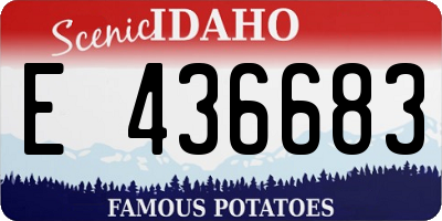 ID license plate E436683