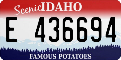 ID license plate E436694