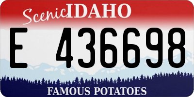 ID license plate E436698