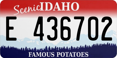 ID license plate E436702