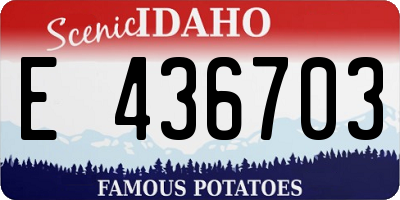 ID license plate E436703