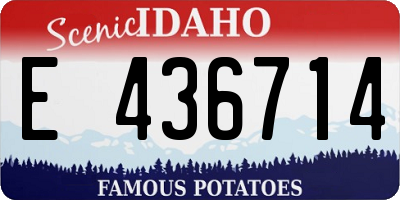 ID license plate E436714