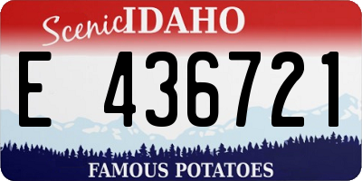 ID license plate E436721
