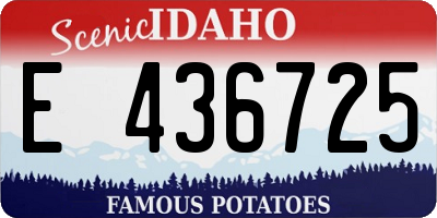 ID license plate E436725