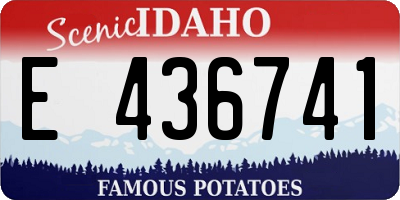 ID license plate E436741