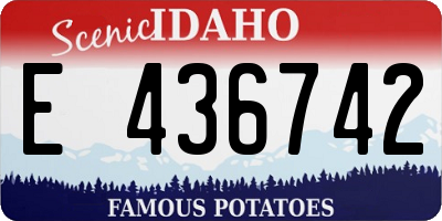 ID license plate E436742