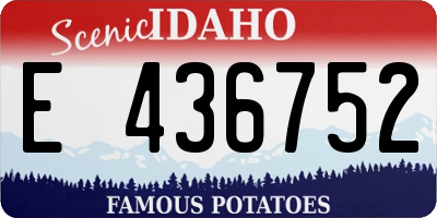 ID license plate E436752