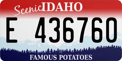 ID license plate E436760