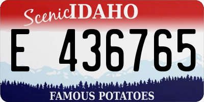 ID license plate E436765