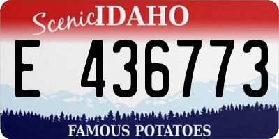 ID license plate E436773