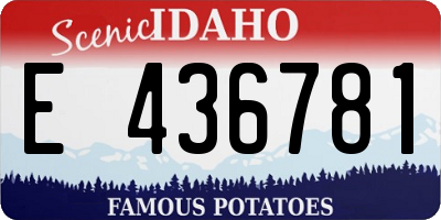 ID license plate E436781