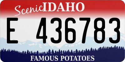ID license plate E436783