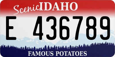 ID license plate E436789