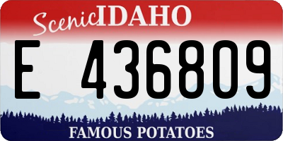 ID license plate E436809