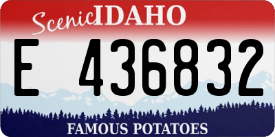 ID license plate E436832