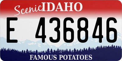 ID license plate E436846