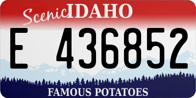 ID license plate E436852