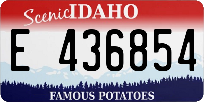 ID license plate E436854