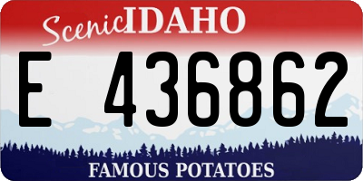 ID license plate E436862