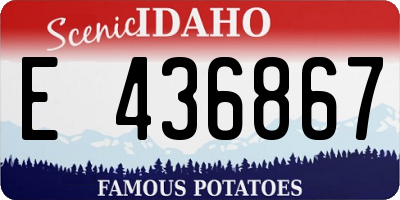 ID license plate E436867