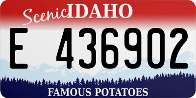 ID license plate E436902