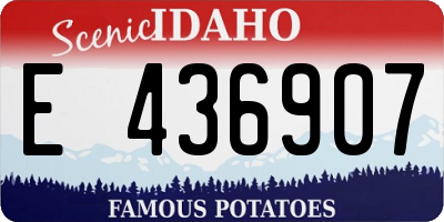 ID license plate E436907