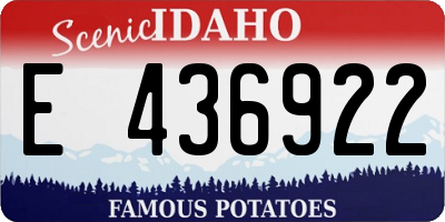 ID license plate E436922