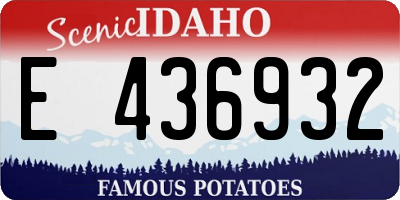 ID license plate E436932