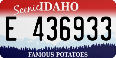ID license plate E436933