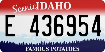 ID license plate E436954