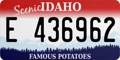 ID license plate E436962
