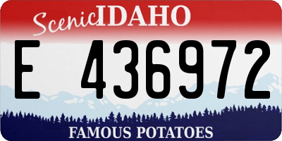 ID license plate E436972