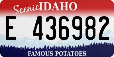 ID license plate E436982