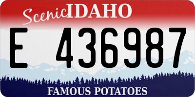 ID license plate E436987