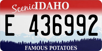 ID license plate E436992