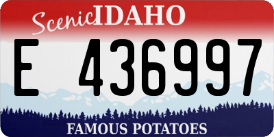 ID license plate E436997