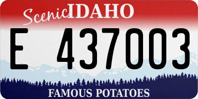 ID license plate E437003