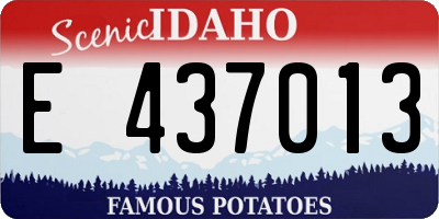 ID license plate E437013