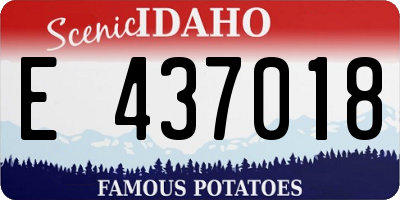ID license plate E437018