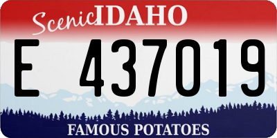 ID license plate E437019