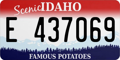 ID license plate E437069