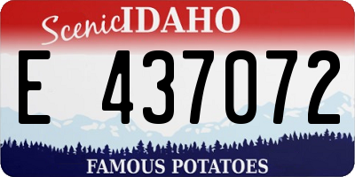 ID license plate E437072