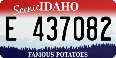 ID license plate E437082