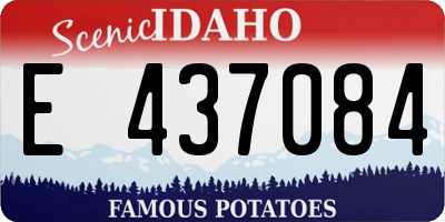 ID license plate E437084