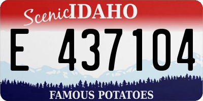 ID license plate E437104