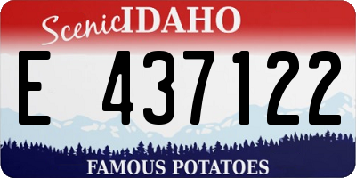 ID license plate E437122