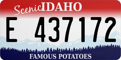 ID license plate E437172
