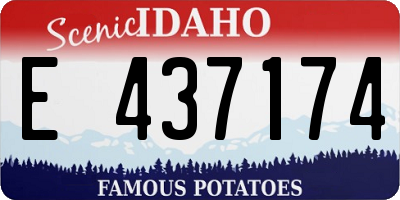 ID license plate E437174