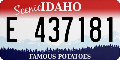 ID license plate E437181