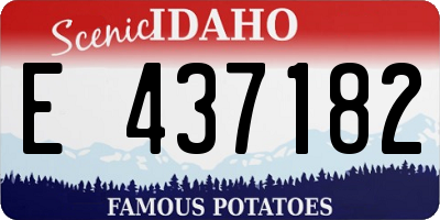 ID license plate E437182